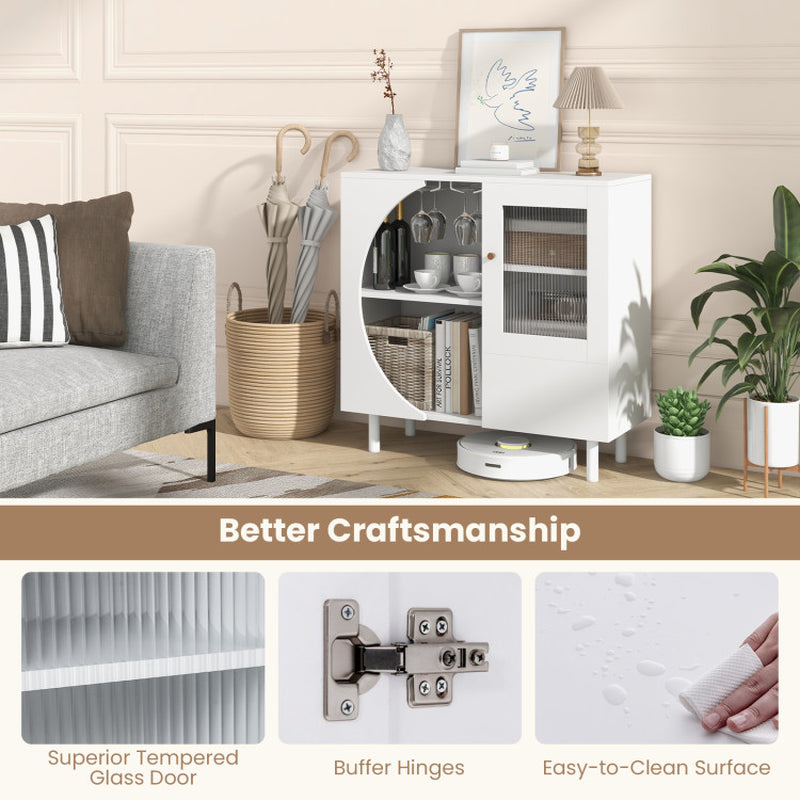 Kitchen Sideboard with Glasses Holder for Living Room Dining Room