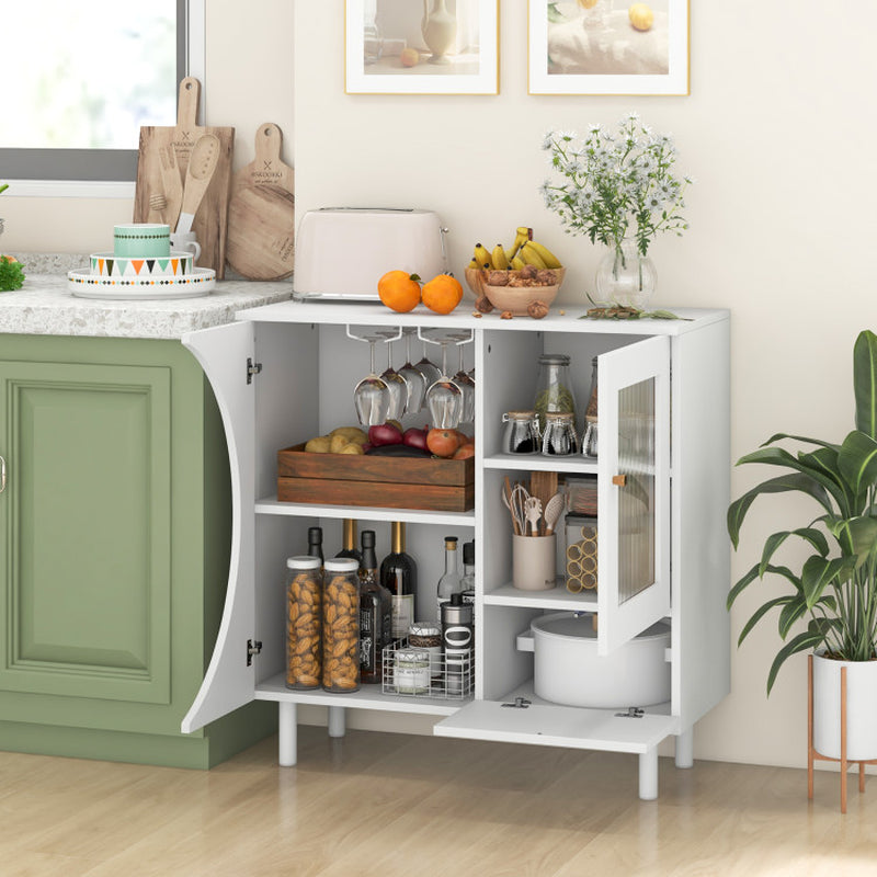 Kitchen Sideboard with Glasses Holder for Living Room Dining Room