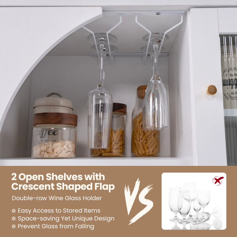 Kitchen Sideboard with Glasses Holder for Living Room Dining Room