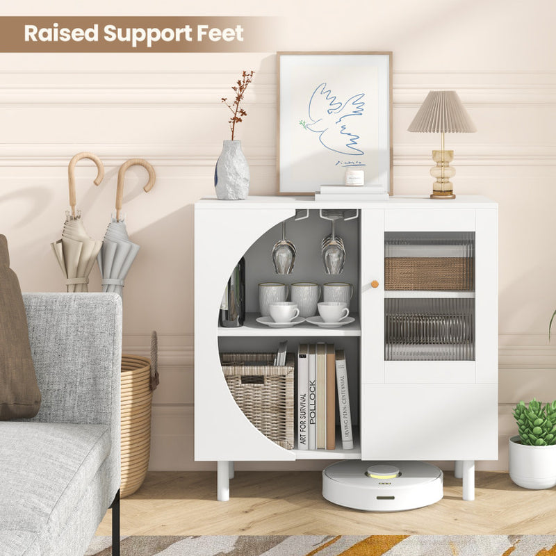 Kitchen Sideboard with Glasses Holder for Living Room Dining Room