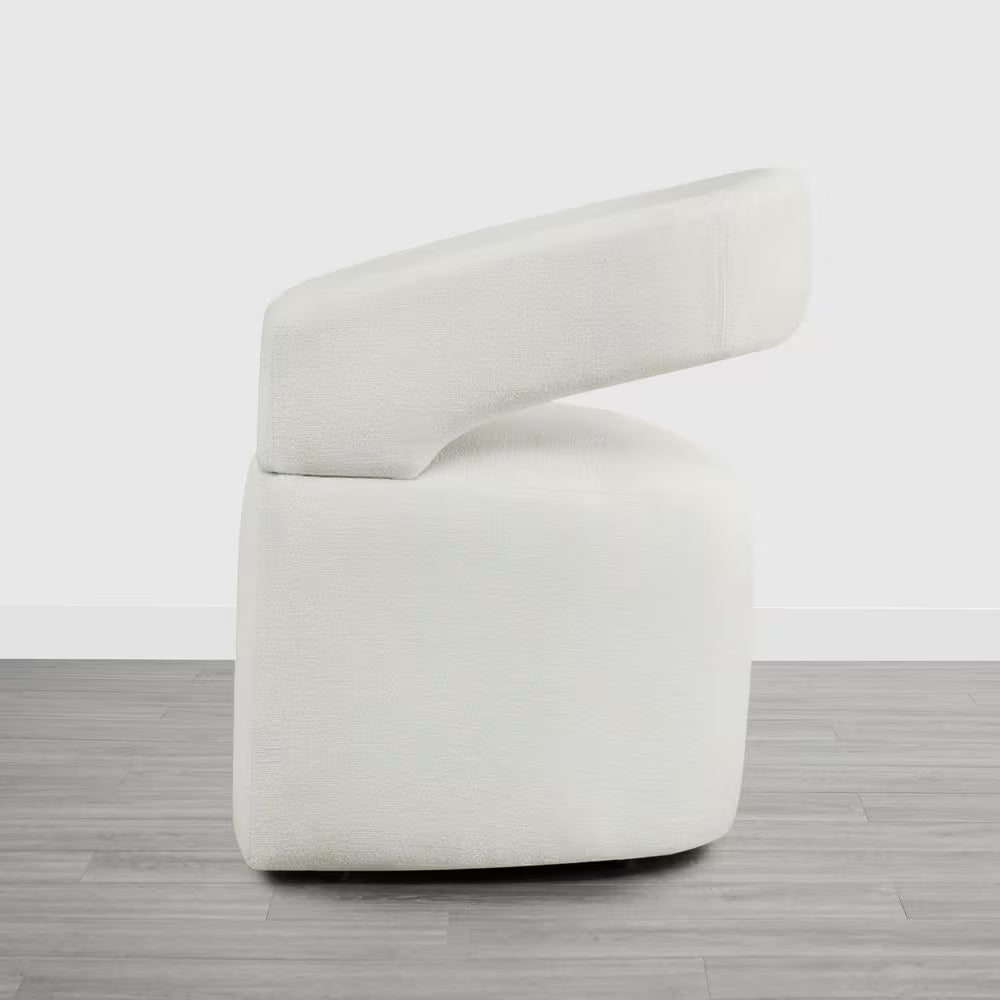Octavian Beige Fabric Dining Chair with Removable Casters for Dining Room Bed Room Living Room