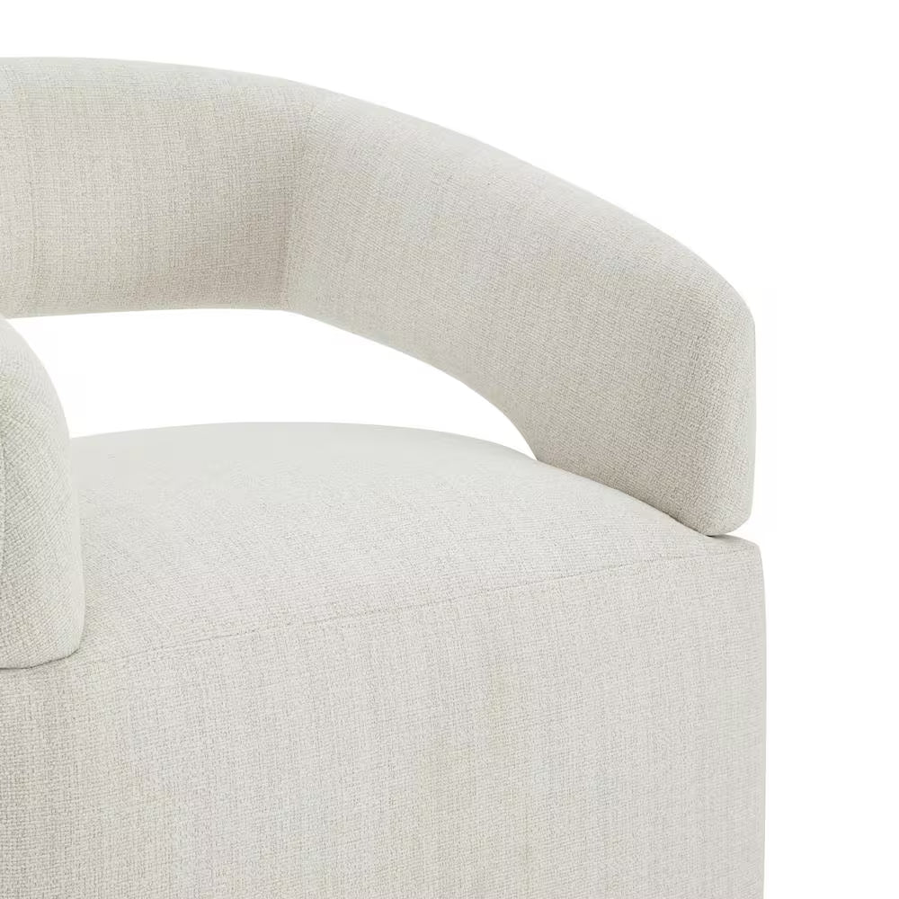 Octavian Beige Fabric Dining Chair with Removable Casters for Dining Room Bed Room Living Room