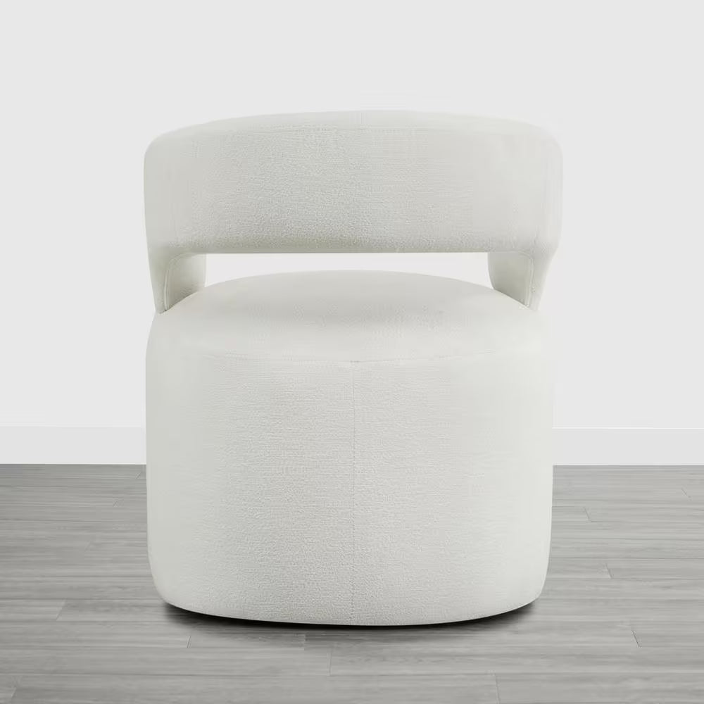 Octavian Beige Fabric Dining Chair with Removable Casters for Dining Room Bed Room Living Room